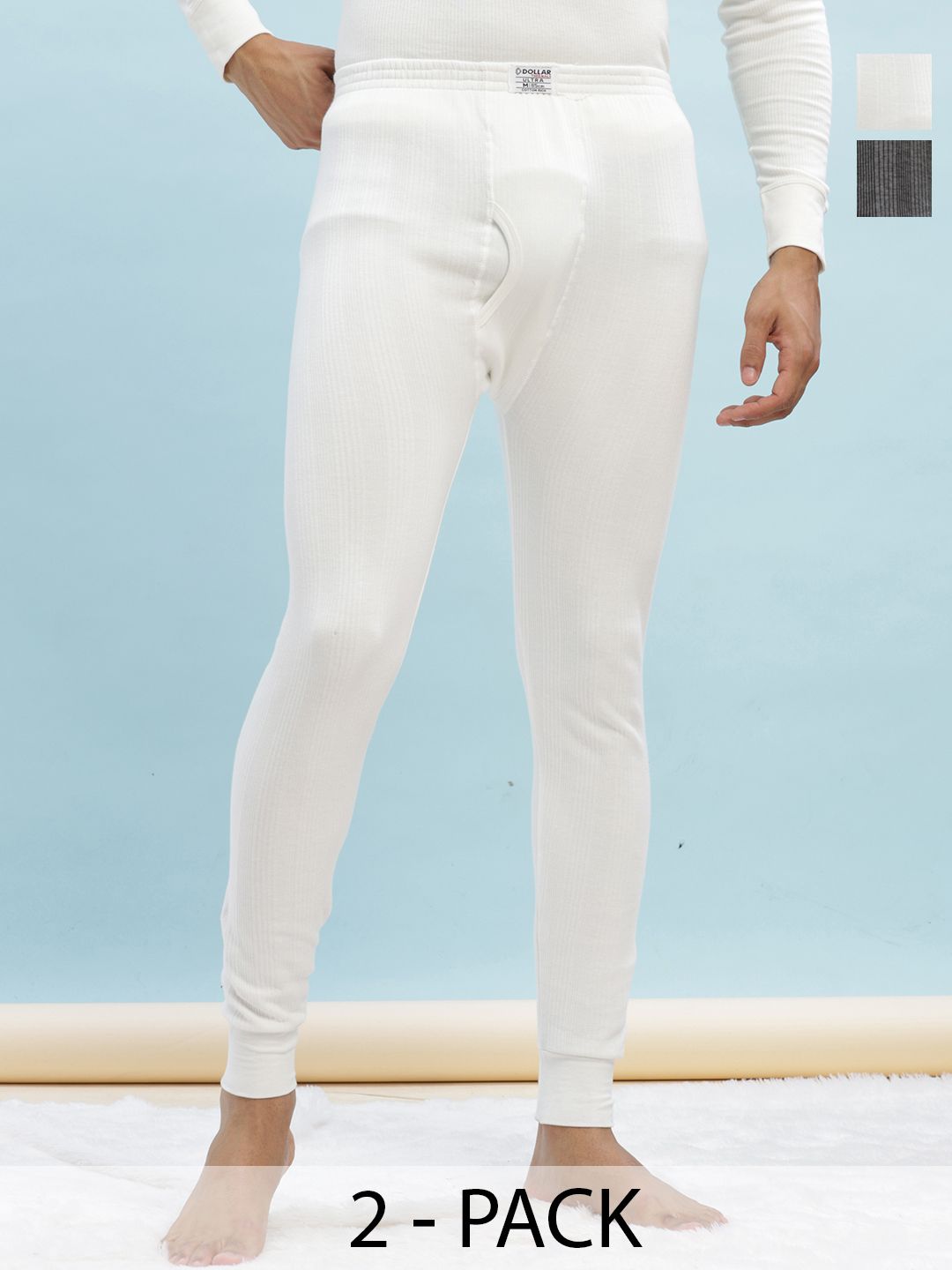 Dollar Ultra Men Pack Of 2 Cotton Thermal Bottoms