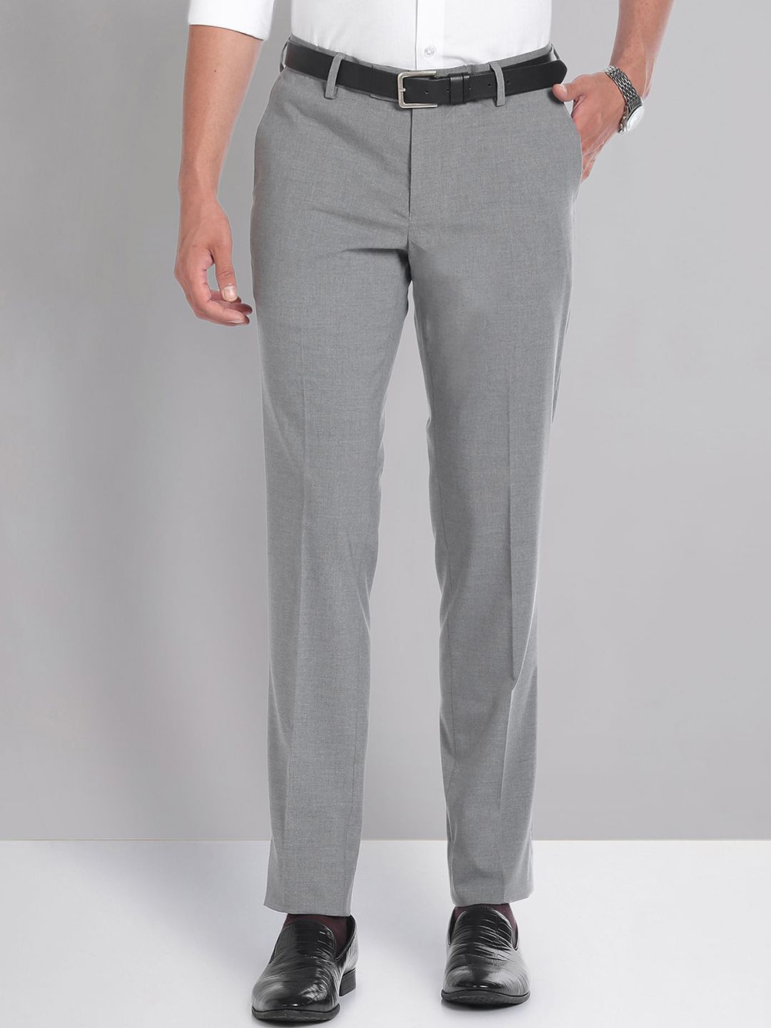 AD By Arvind Mid Rise Heathered Trousers