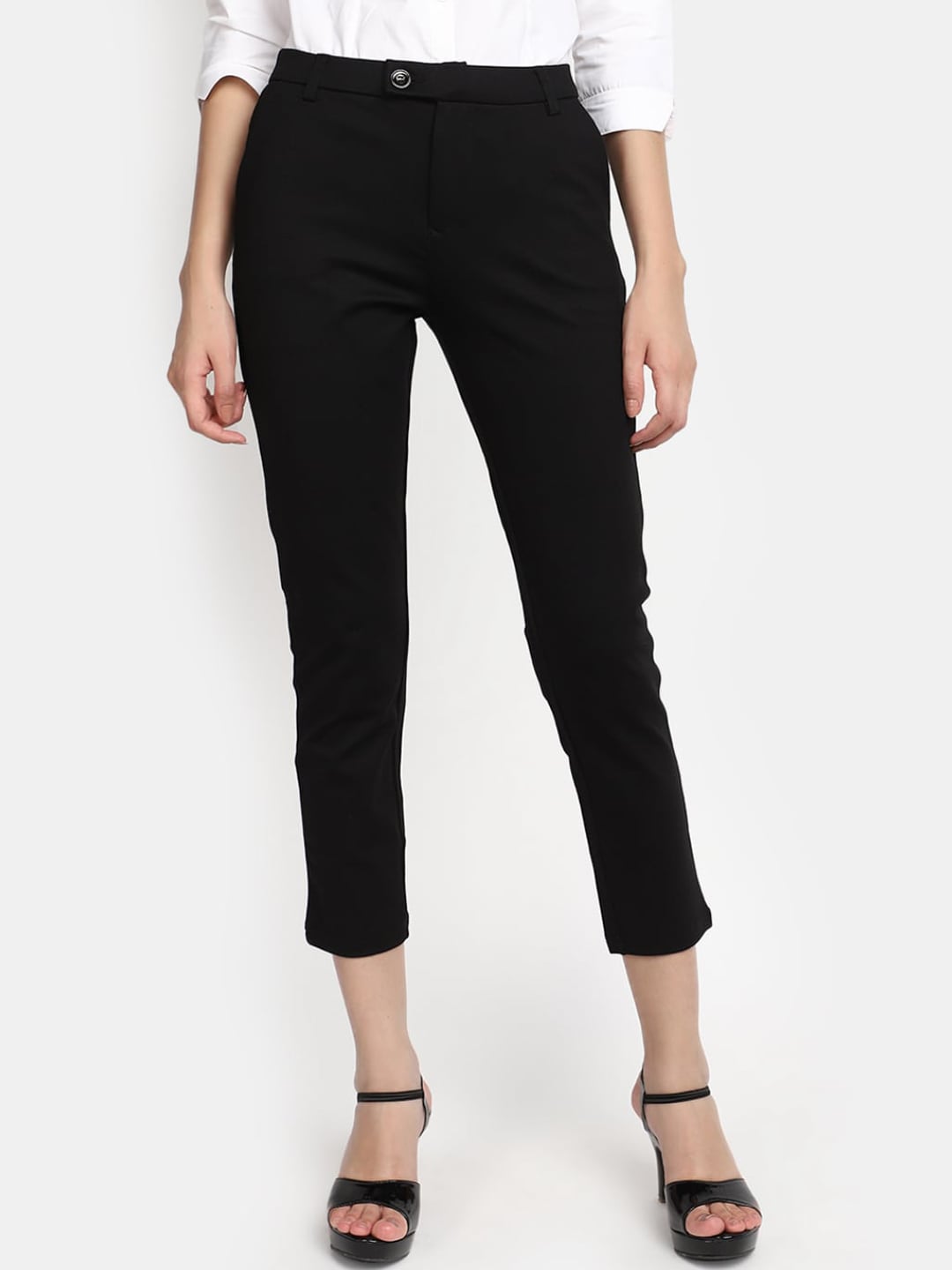 V-Mart Women Regular Fit Cotton Formal Trousers Price in India