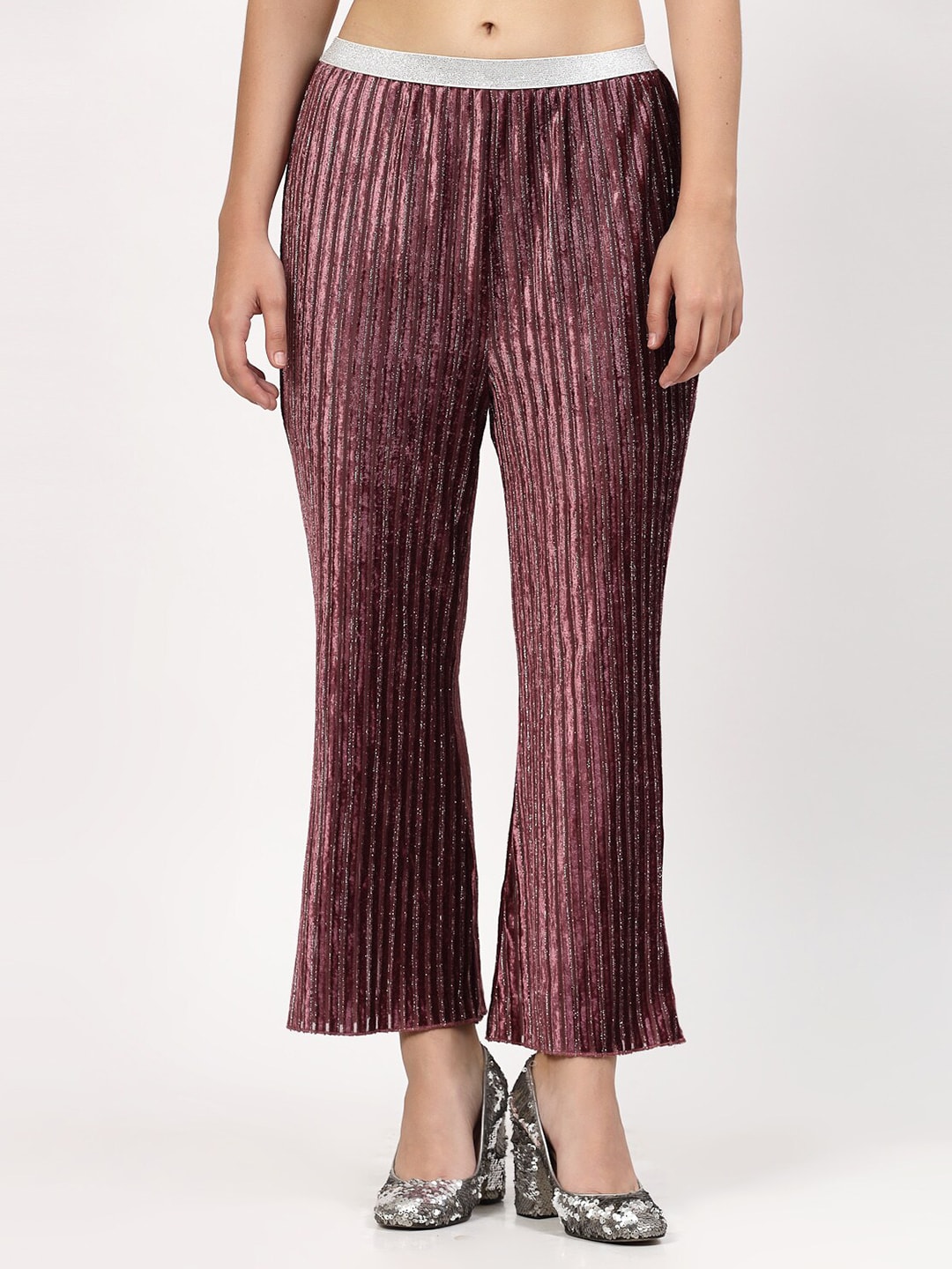 LELA Women Striped Regular Fit Trousers Price in India