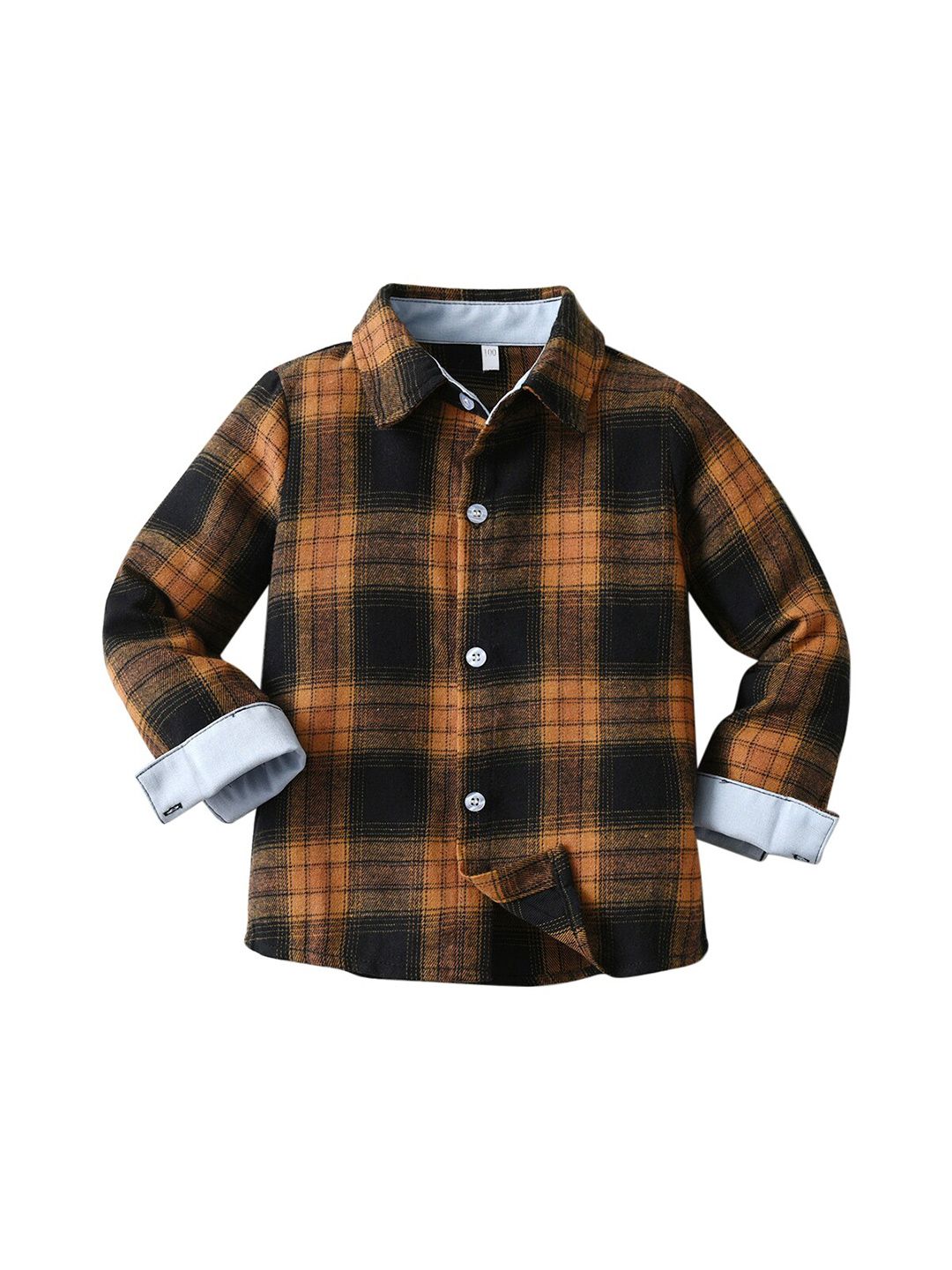 StyleCast Boys Brown Tartan Checked Casual Shirt