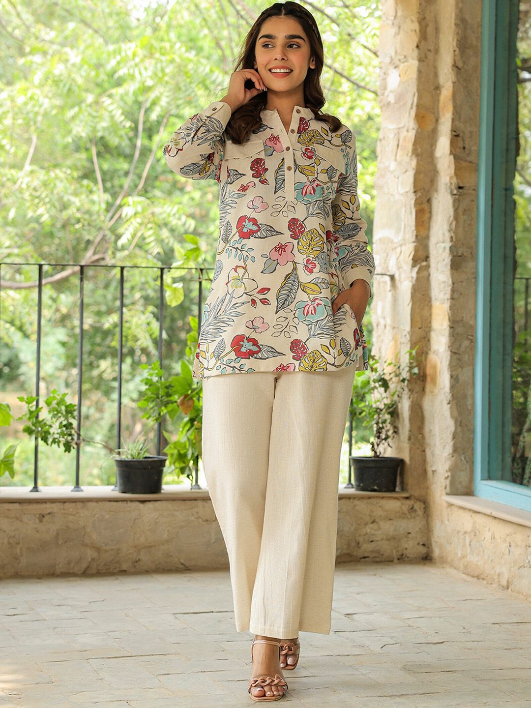 Printed Cotton Co-Ords Set JISORA Printed Pure Cotton Co-Ords Set