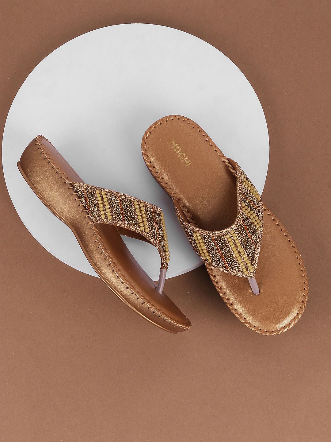 Mochi Mochi Embellished Open Toe Comfort Heels