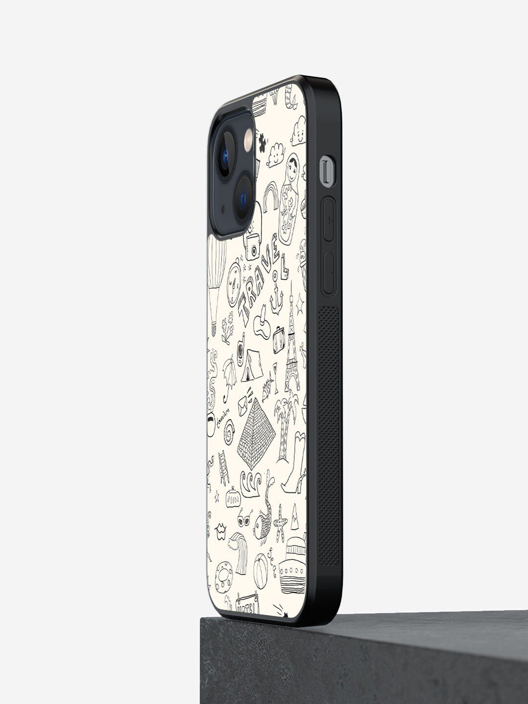 macmerise Travel Doodle Printed iPhone 13 Bumper Cover