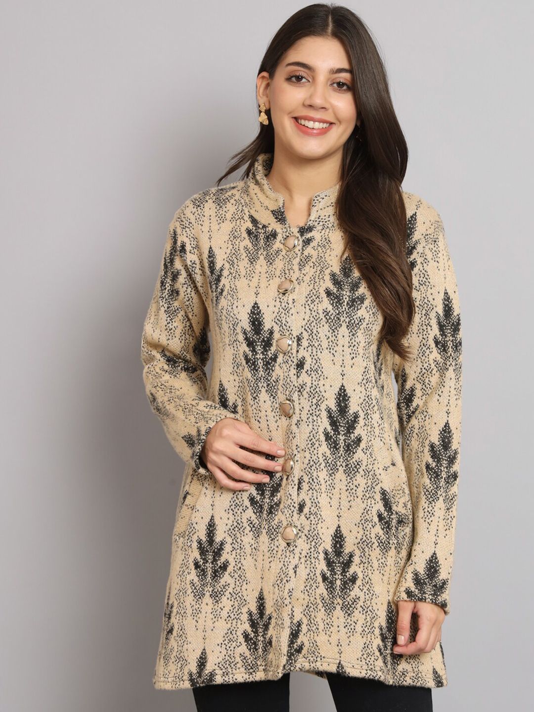 eWools Self Design Woollen Cardigan
