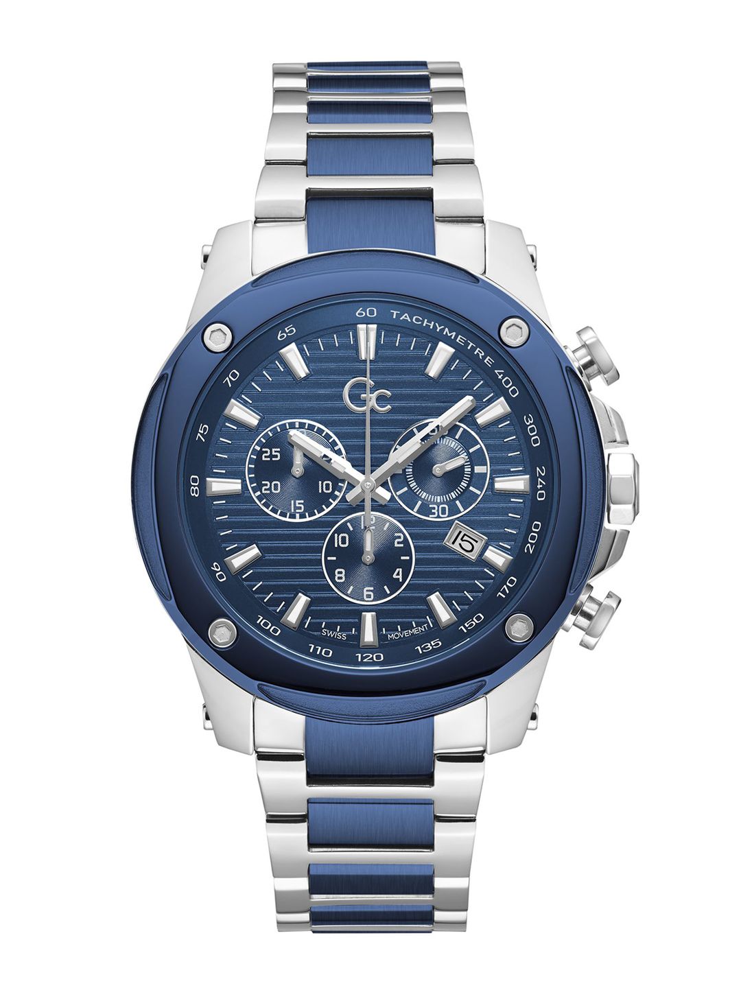 GC Guess Collection Round 45mm Blue Dial Analog Men Watch - Z13002G7MF