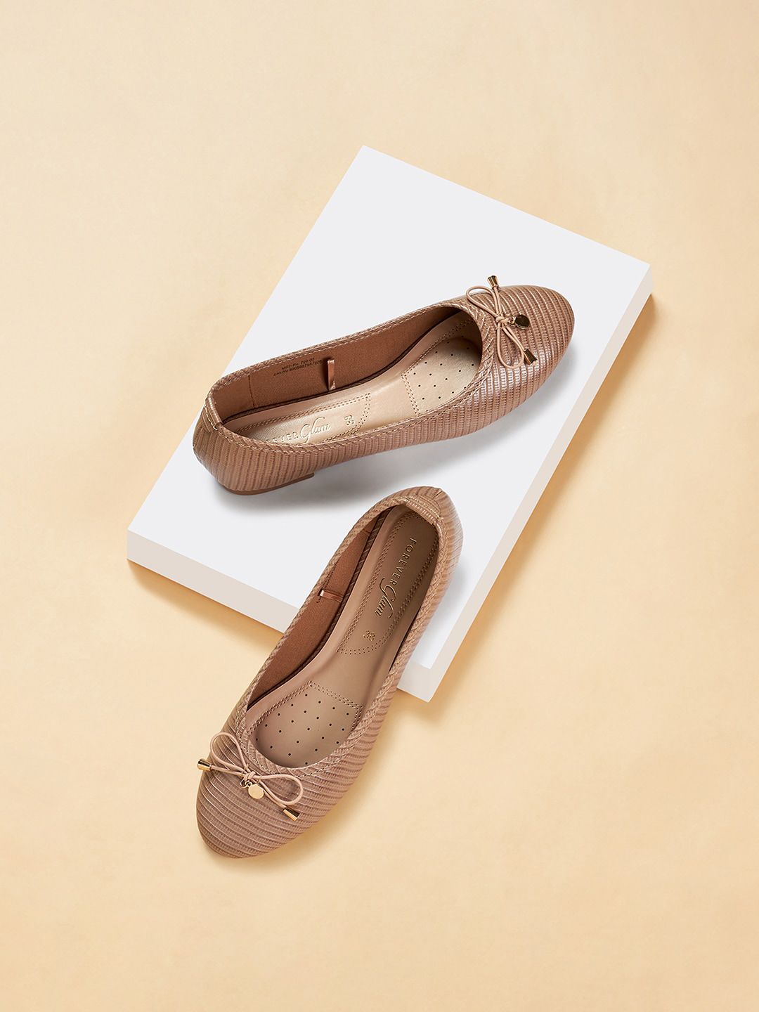 Forever Glam by Pantaloons Textured Ballerinas With Bows