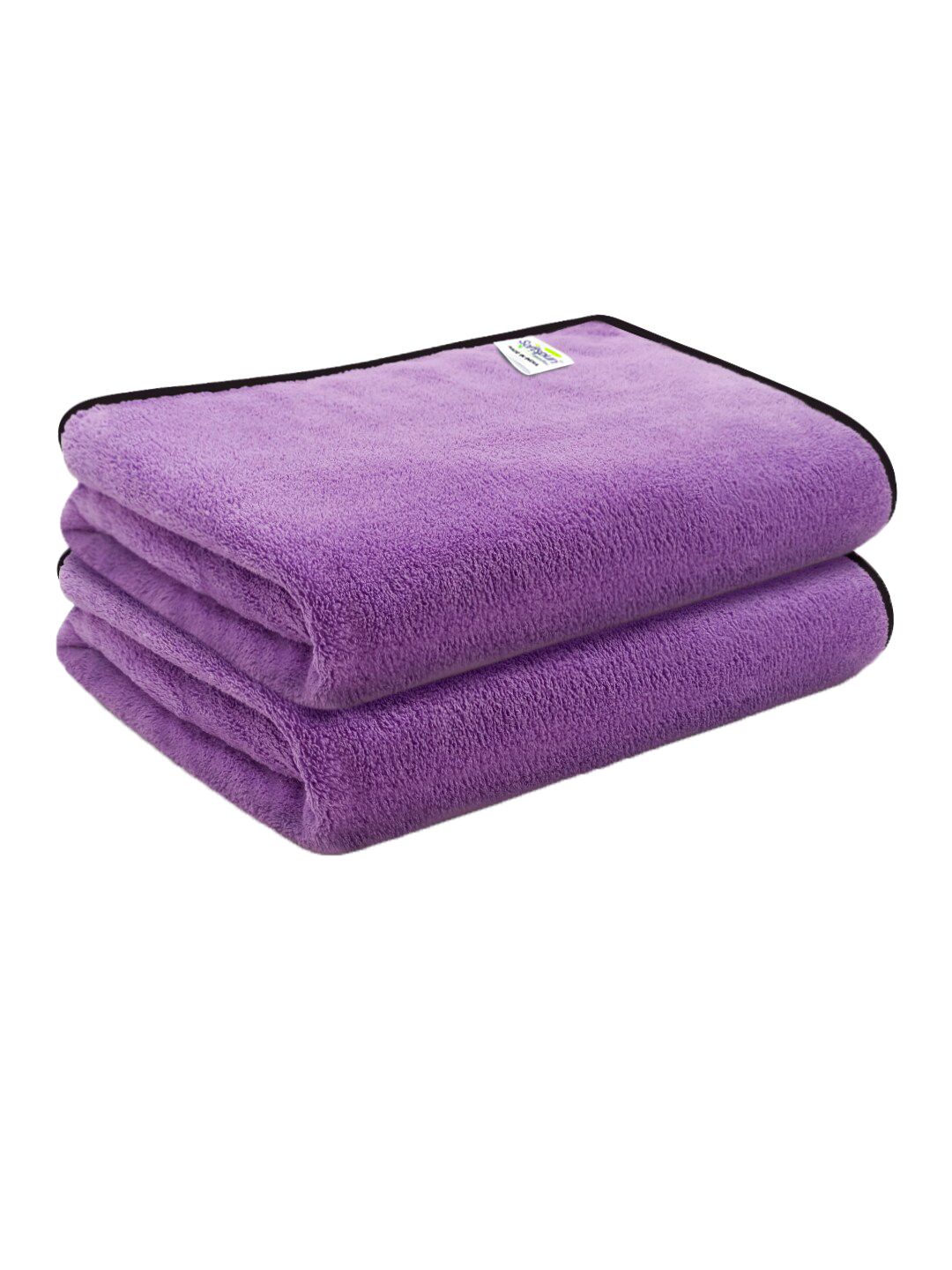 Softspun Microfiber 2 Pcs Purple 280 GSM Quick Dry Bath Towels