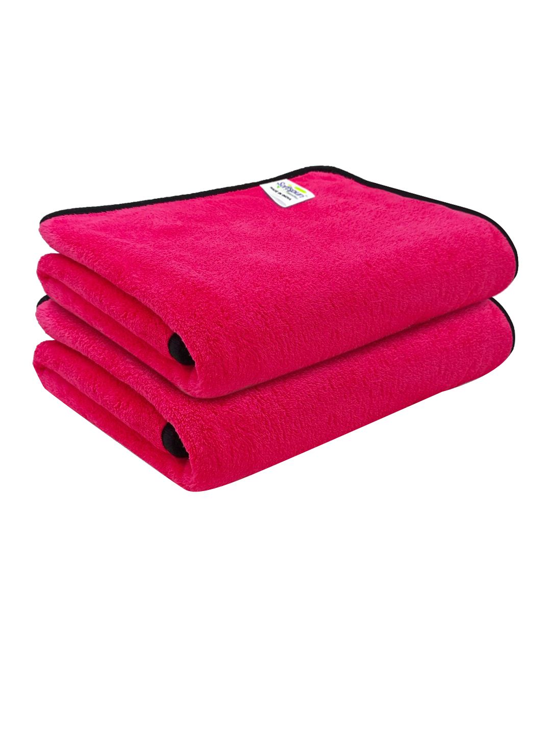 Softspun Microfiber 2 Pcs Pink 280 GSM Quick Dry Bath Towels