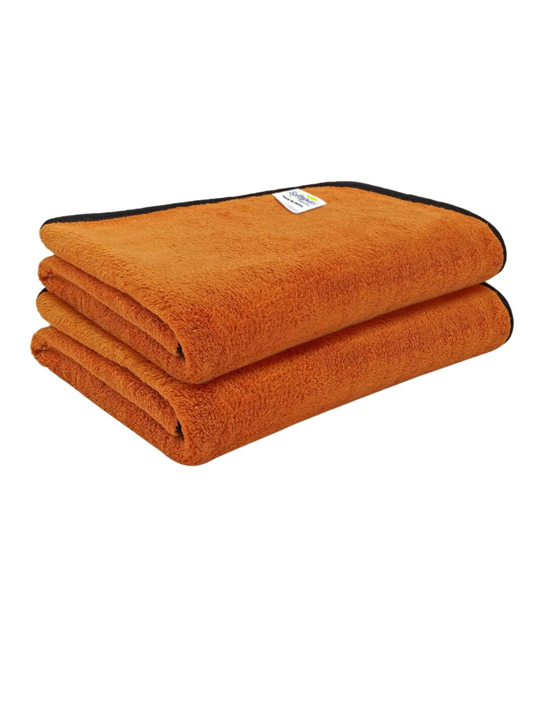 Softspun Microfiber Brown & Black 2 Pieces 300 GSM Quick Dry Bath Towels