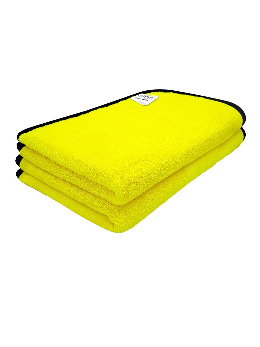 Softspun Microfiber 2 Pcs Yellow 280 GSM Quick Dry Bath Towels