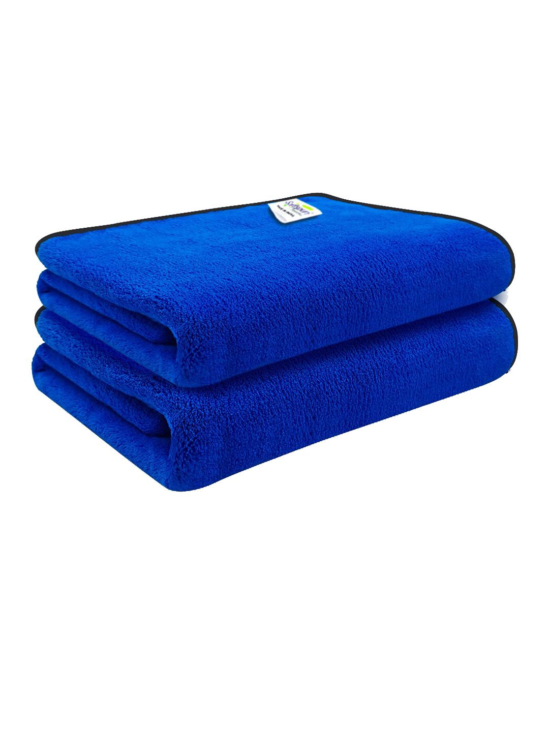 Softspun Microfiber 2 Pcs Blue 280 GSM Quick Dry Bath Towels