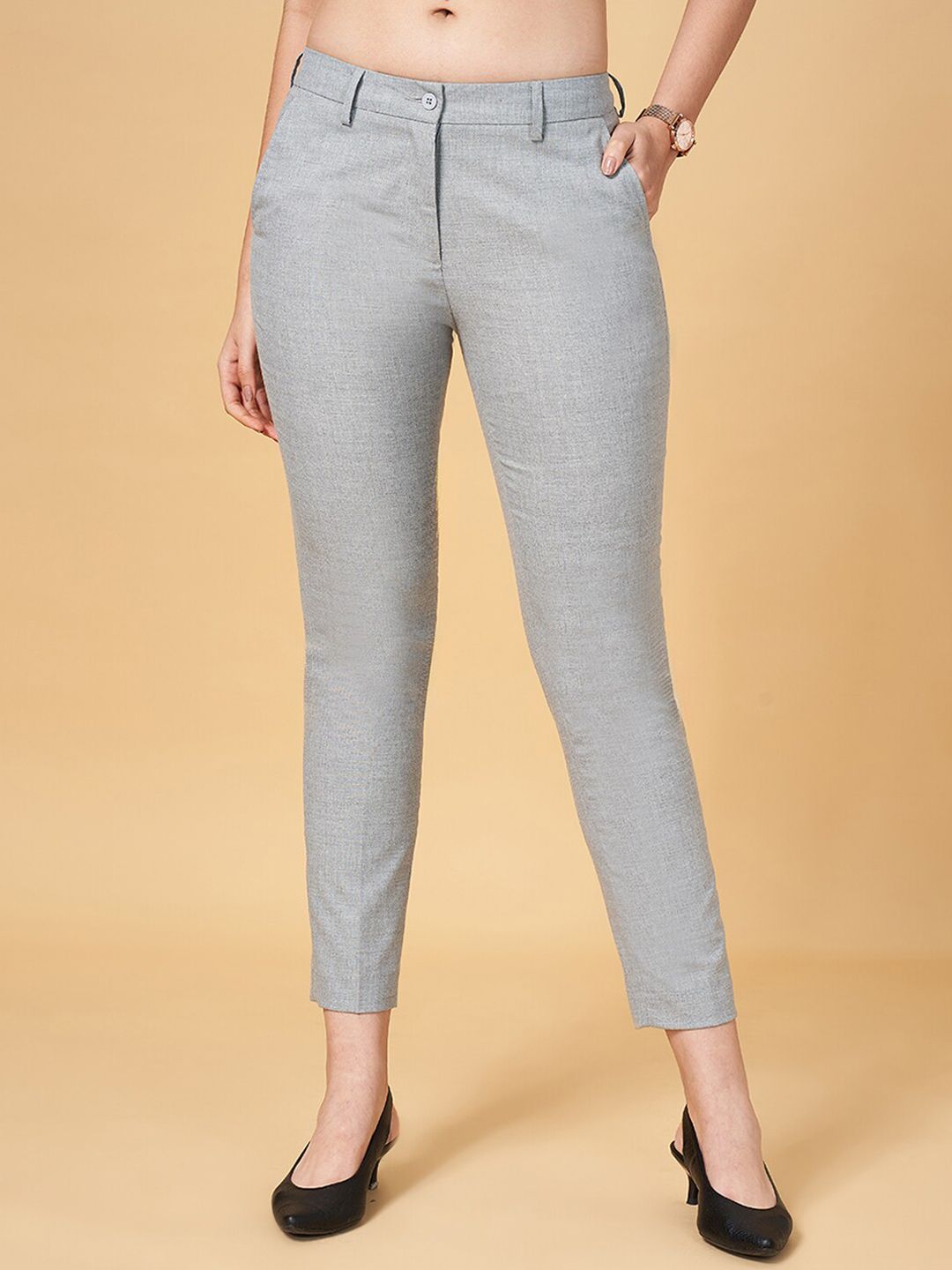 Annabelle by Pantaloons Women High-Rise Regular Fit Formal Trousers
