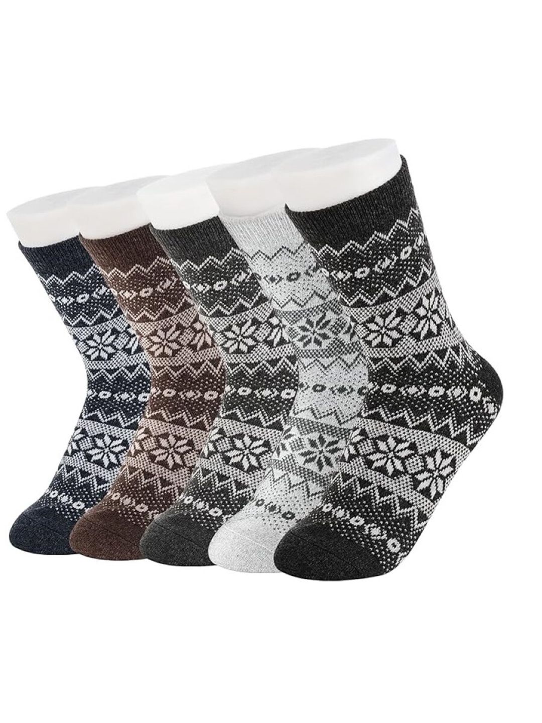 EL REGALO Pack Of 5 Patterned Calf-Length Socks