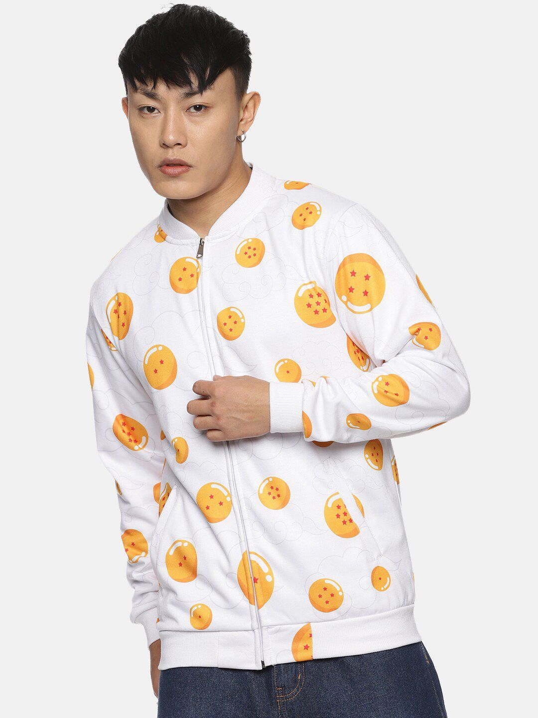 Fans Army Conversational Mandarin Collar Bomber Jacket