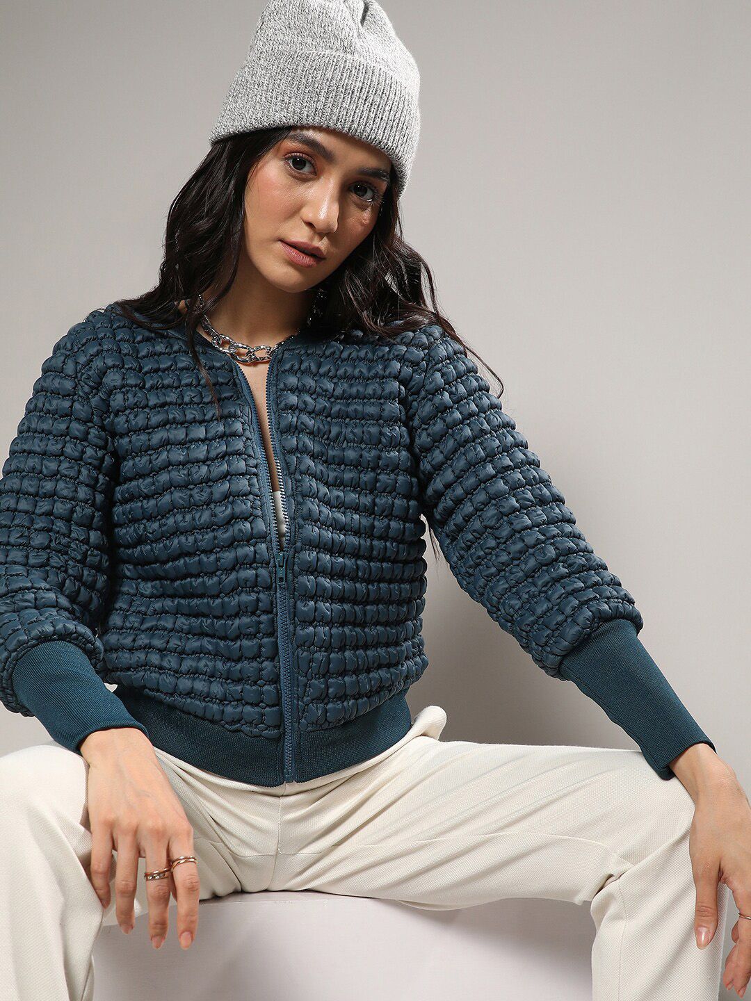 PINACOLADA Windcheater Outdoor Puffer Jacket With Quilted