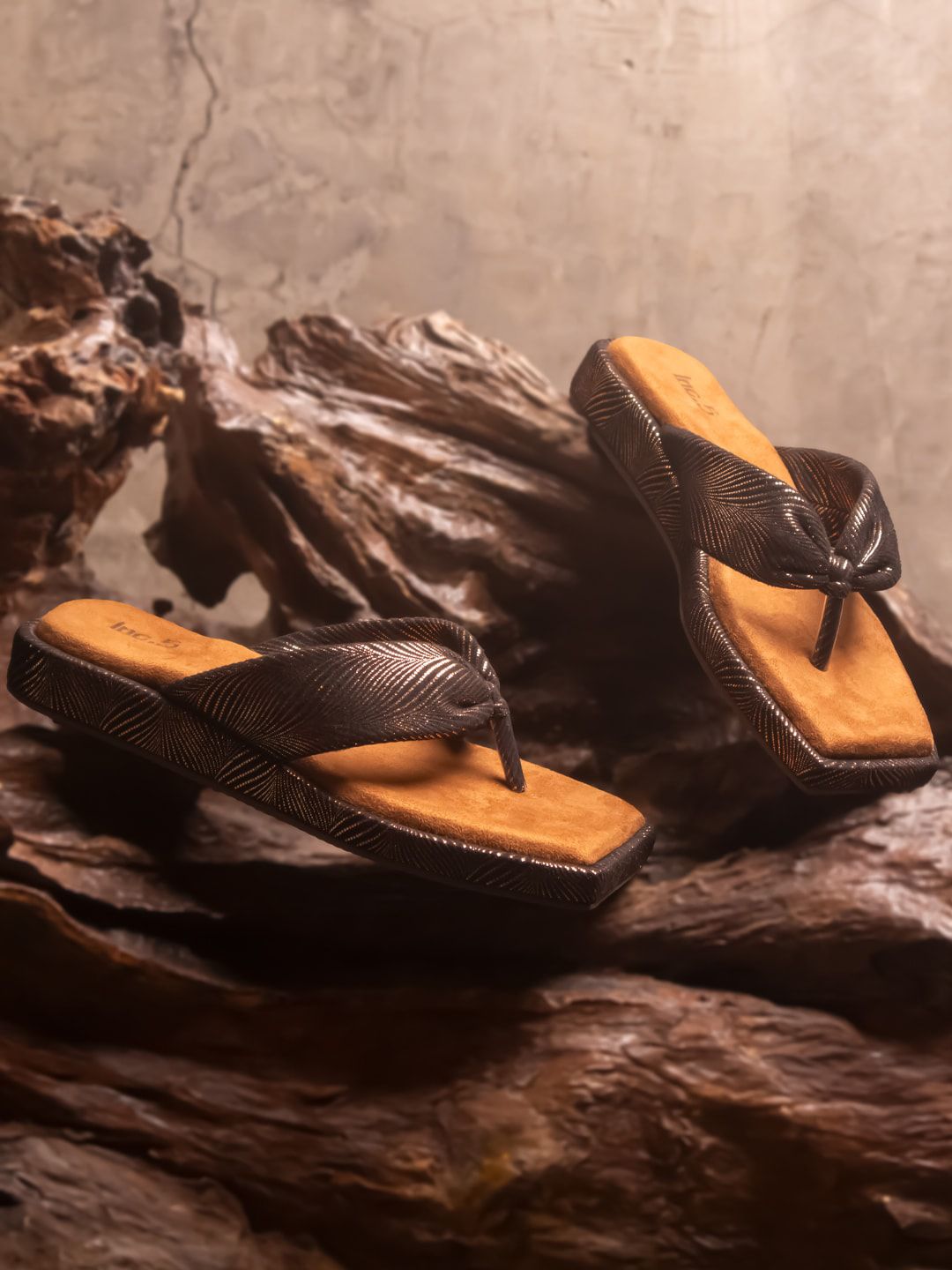 Striped Open Toe Flats Inc 5 Striped Open Toe Flats