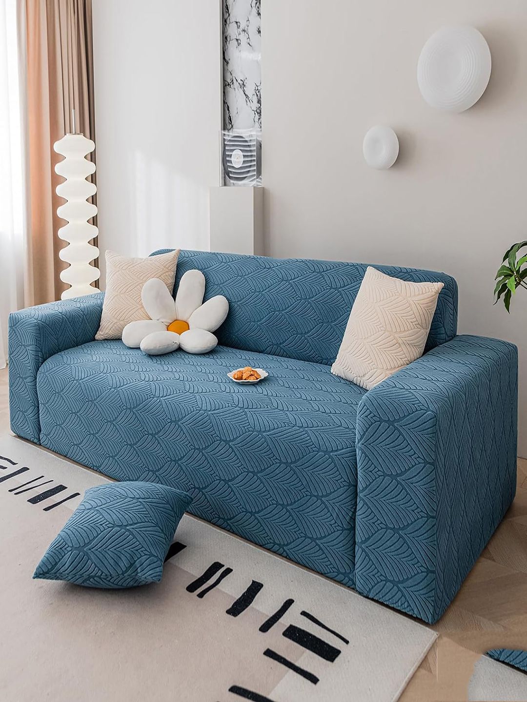 HOUSE OF QUIRK HOUSE OF QUIRK Soft Touching Flexible Stretch Jacquard 3 Seater Sofa Cover-35x55x20In