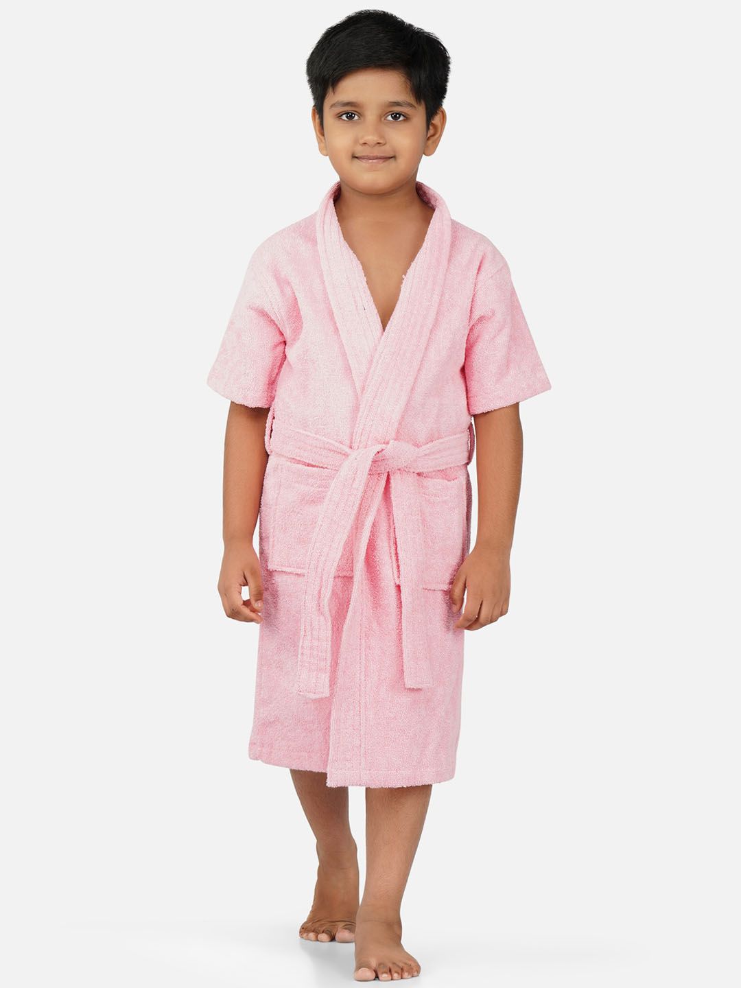 RANGOLI Kids Shawl Collar Pure Cotton 400 GSM Ultra-Soft Bath Robe
