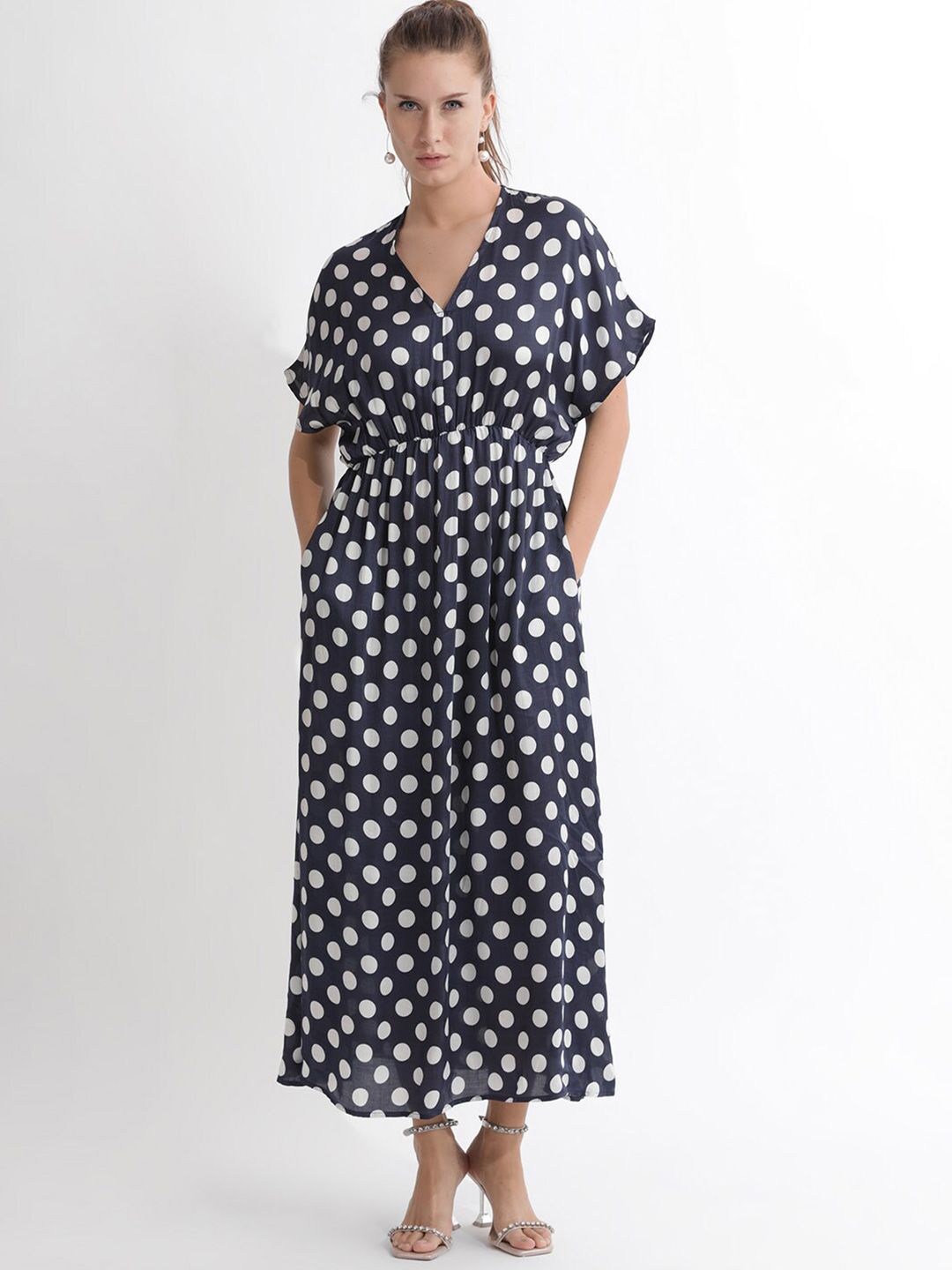 RAREISM Polka Dots Printed Maxi Dress Price in India