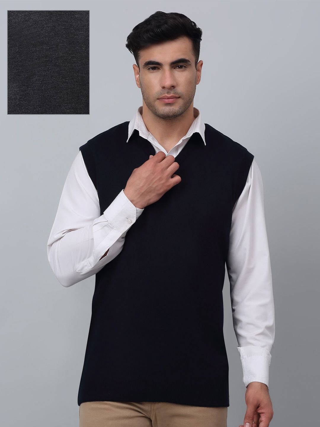 Cantabil V-Neck Reversible Acrylic Sweater Vest