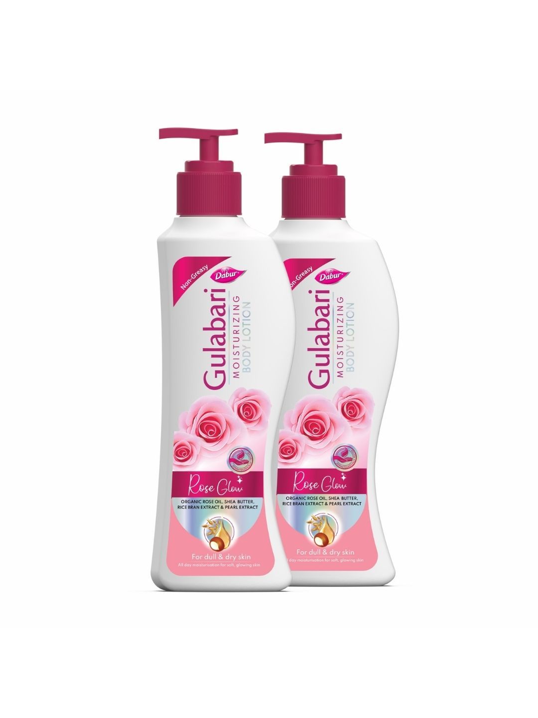 Dabur Set of 2 Gulabari Perfumed Body Lotion with Organic Rose Oil - 200 ml Each