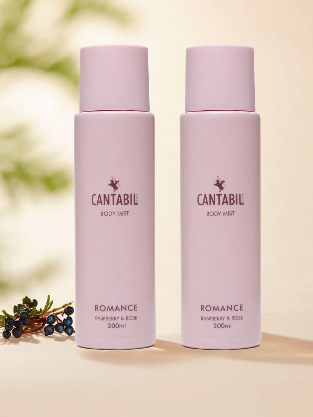 Cantabil Set of 2 Romance Raspberry & Rose Body Mist - 200ml Each