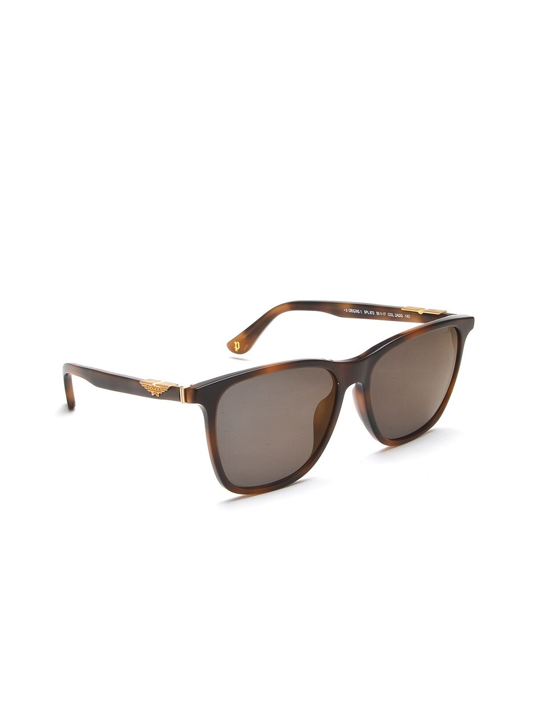 Police Men Full Rim Square Sunglasses with UV Protected Lens SPL872562ADGSG