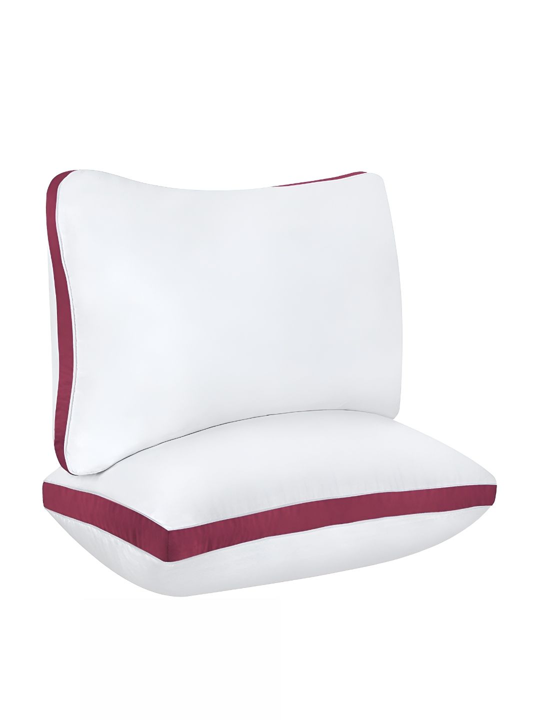 Mom's Moon White Solid Polyester Breathable Set of 2 Medium Fibre Sleep Pillow-41 x 61 cm
