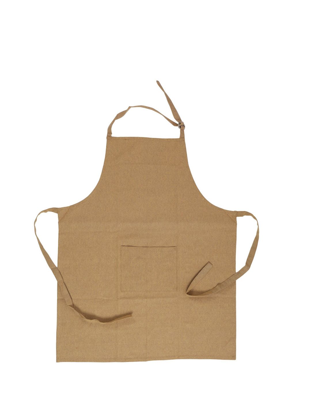 Buy Soumya Beige Solid Cotton Kitchen Apron with Front Pocket