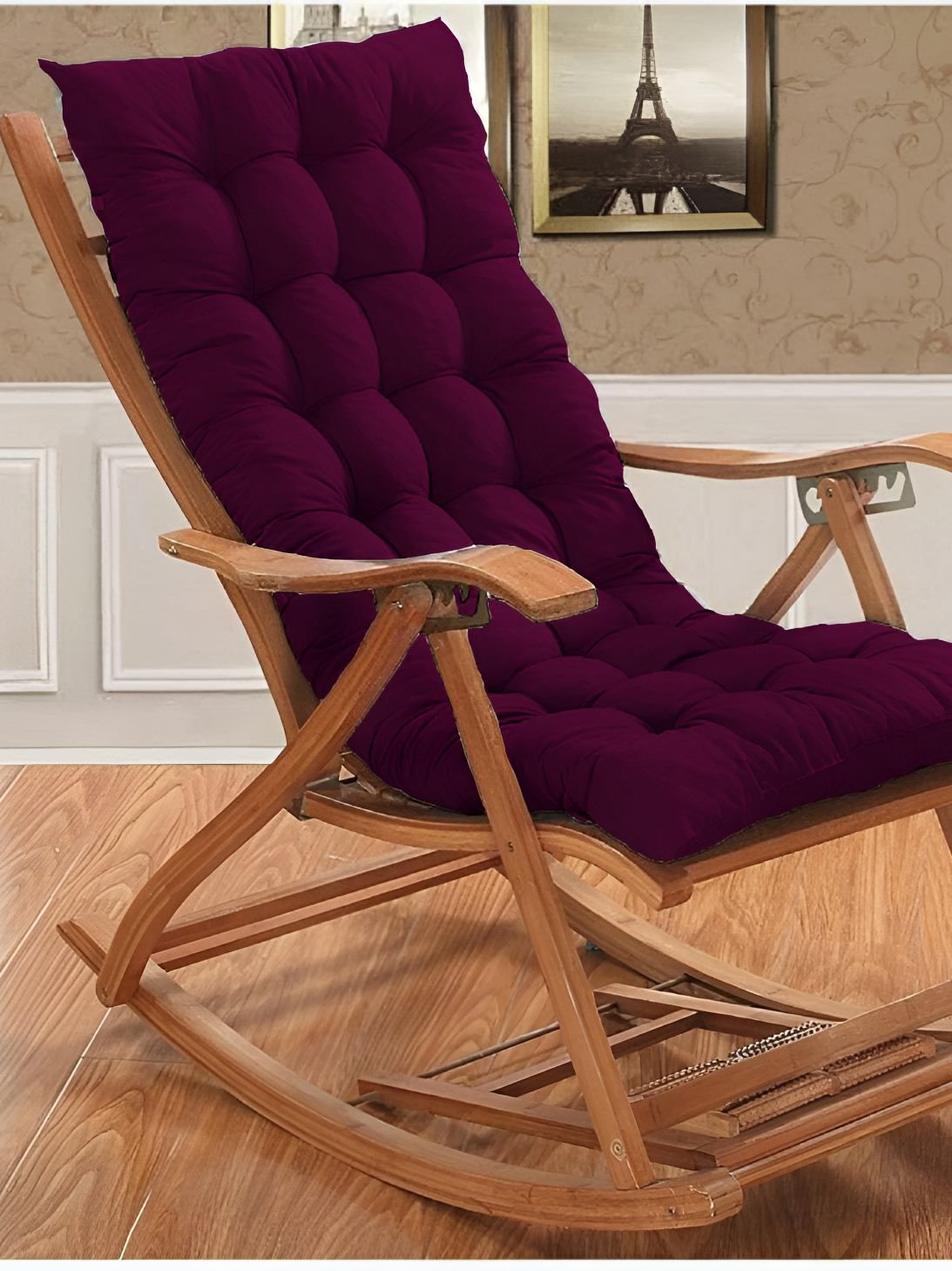 DADDY COOL Purple Cotton Filled Soft & Fluffy Chair Cushion