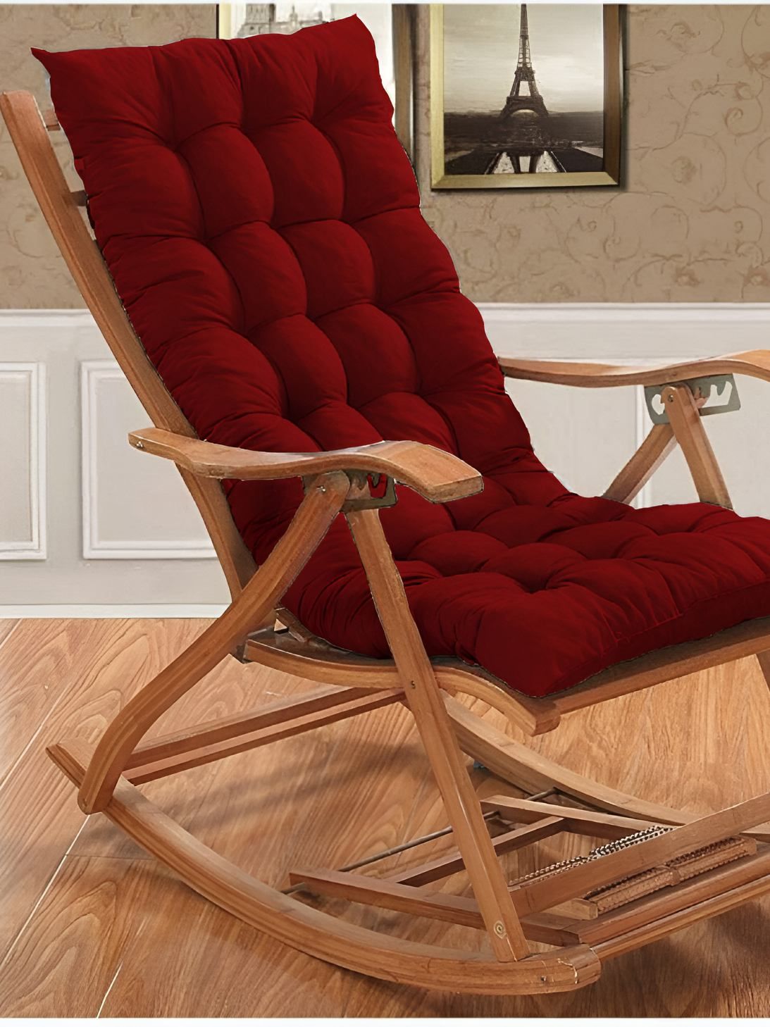 DADDY COOL Maroon Rectangle Cotton Reversible Filled Chair Cushion