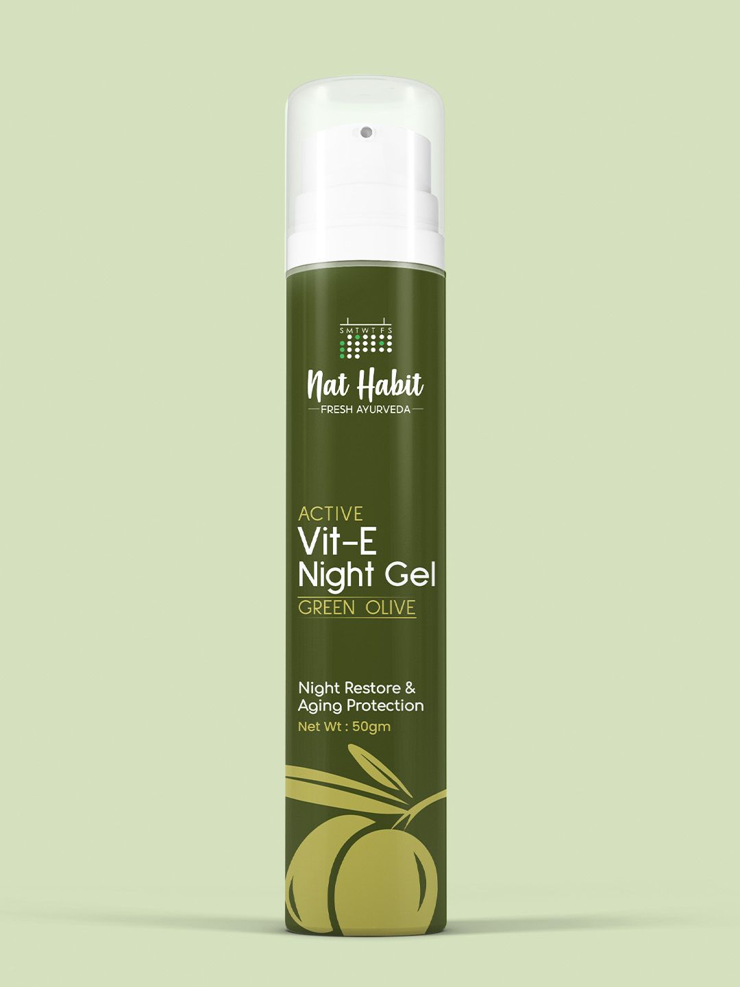 Nat Habit Active Vit-E Green Olive Face Night Gel - 50g