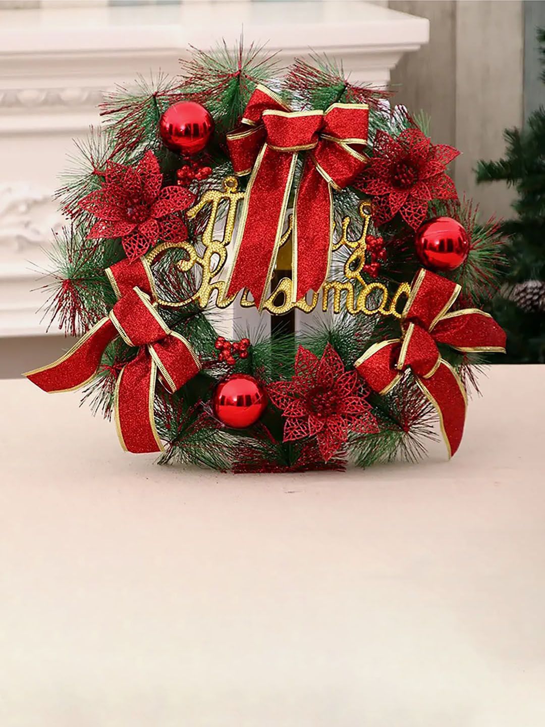 Little Surprise Box Red & Green Artificial Christmas Wreath