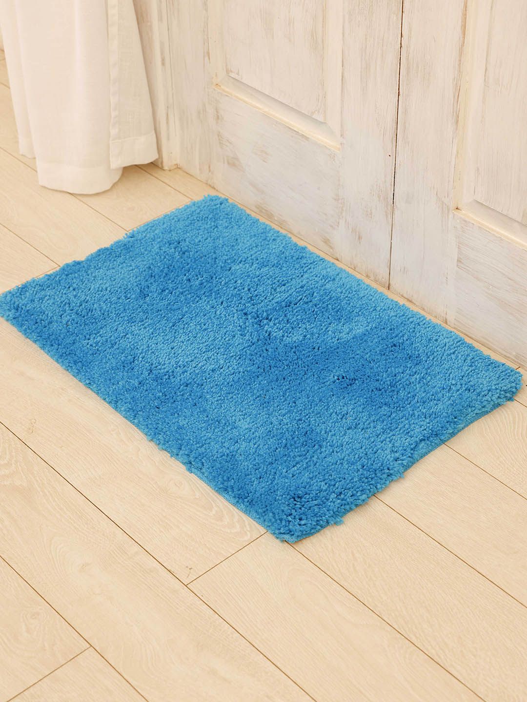 Ariana Blue Rectangular 1600 GSM Microfibre Anti Skid Bath Rug