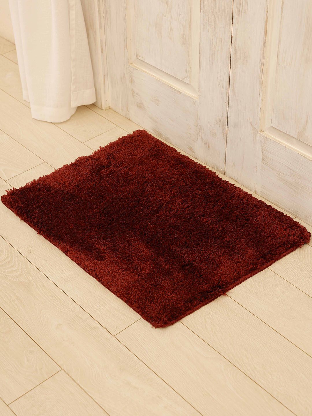 Ariana Maroon Rectangular 1600 GSM Anti Skid Bath Rug