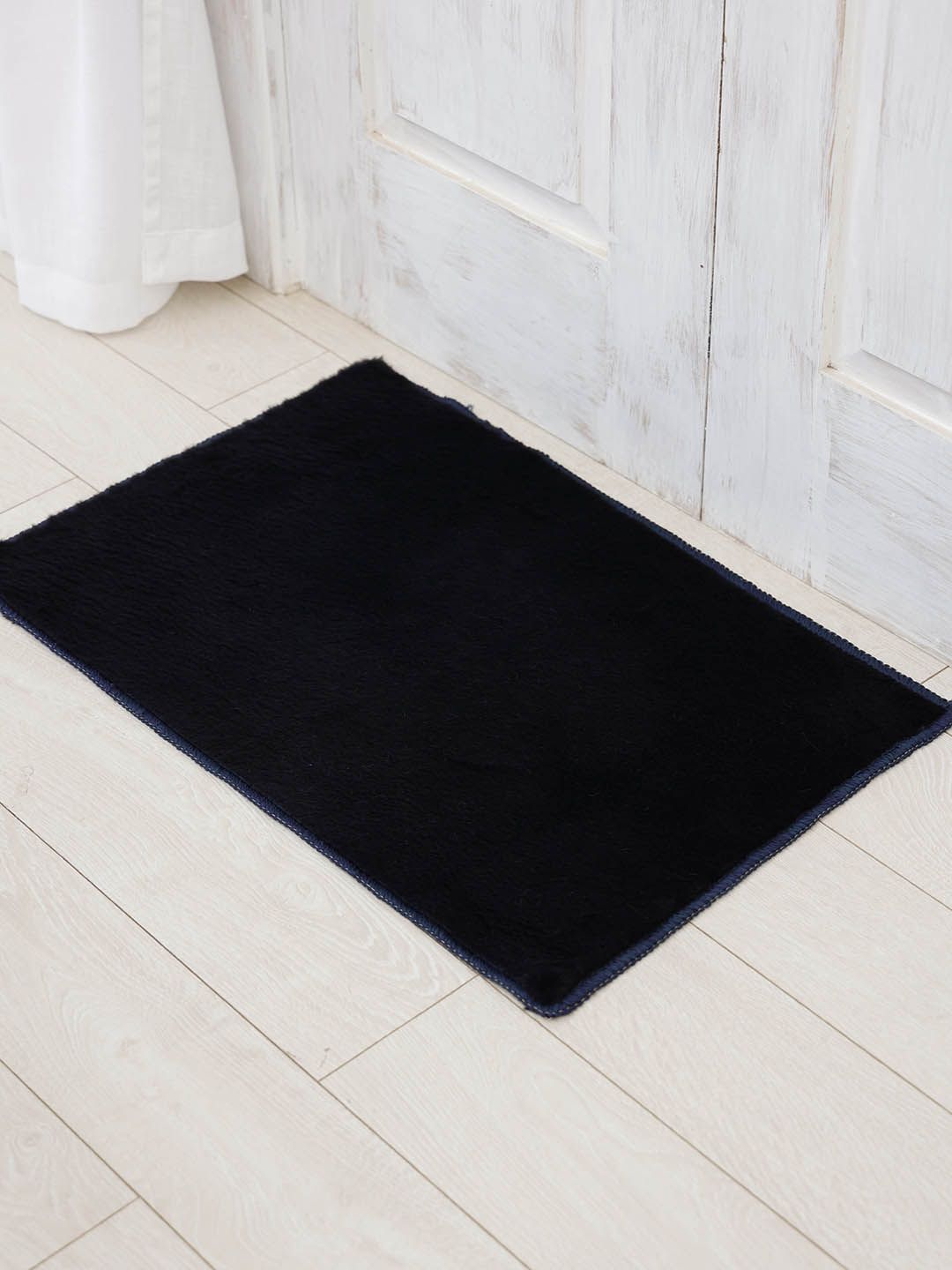 Ariana Navy Blue Rectangular 1000 GSM Microfiber Anti Skid Bath Rug