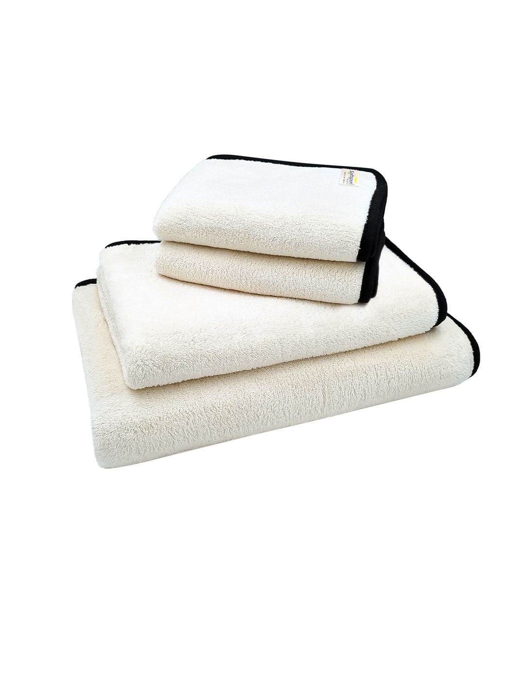 Softspun Microfiber White 3 Pieces 300 GSM Towel Set