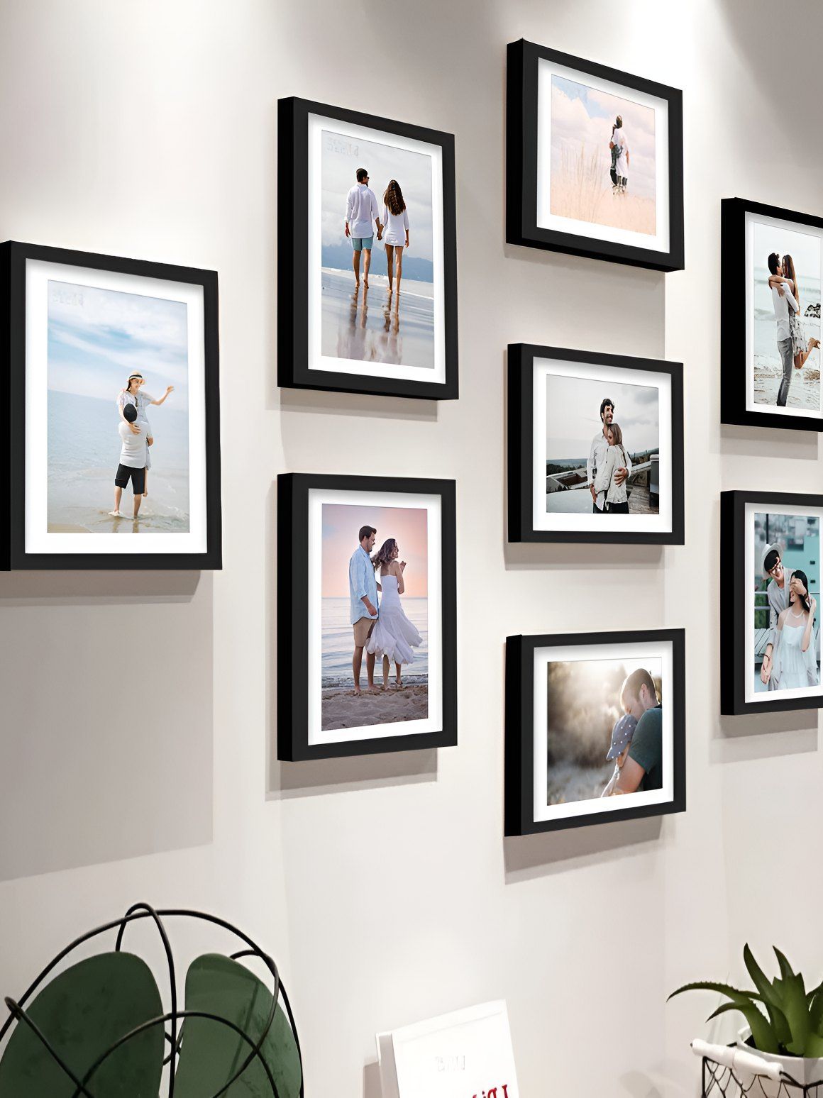 Stuthi Arts Stuthi Arts Black 9 Pieces Wood Wall Photo Frames