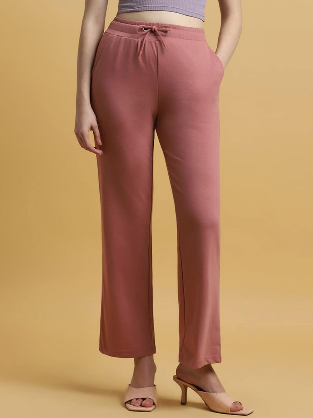 FOREVER 21 Women Pink Regular Fit Trousers Price in India