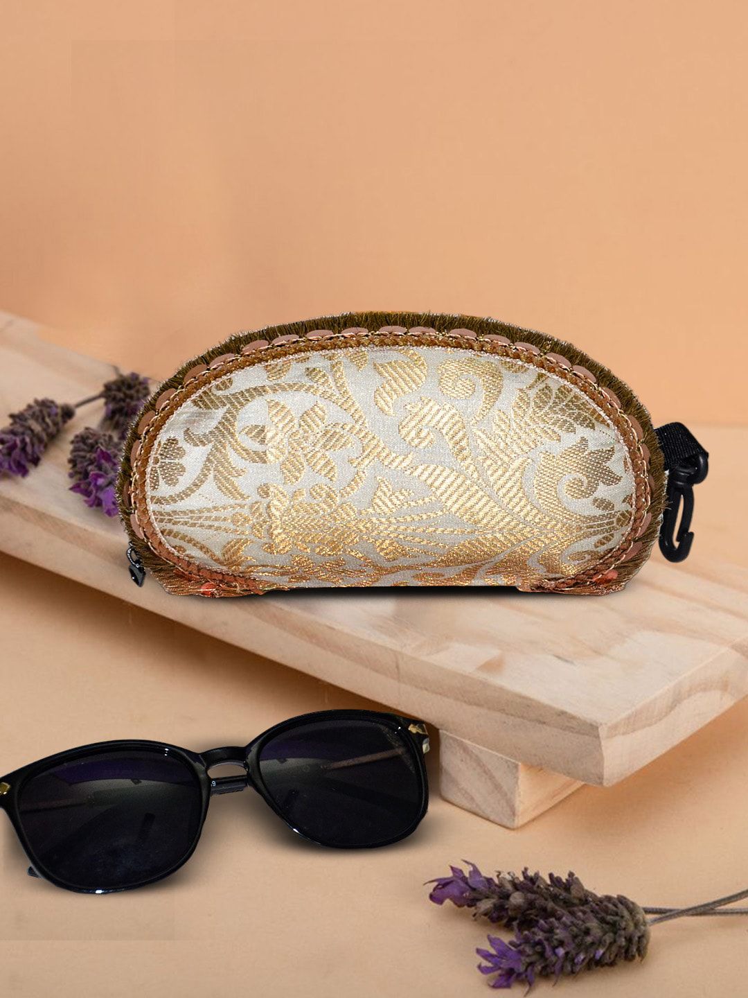 ARTFLYCK Sequined Brocade Silk Sunglasses Case