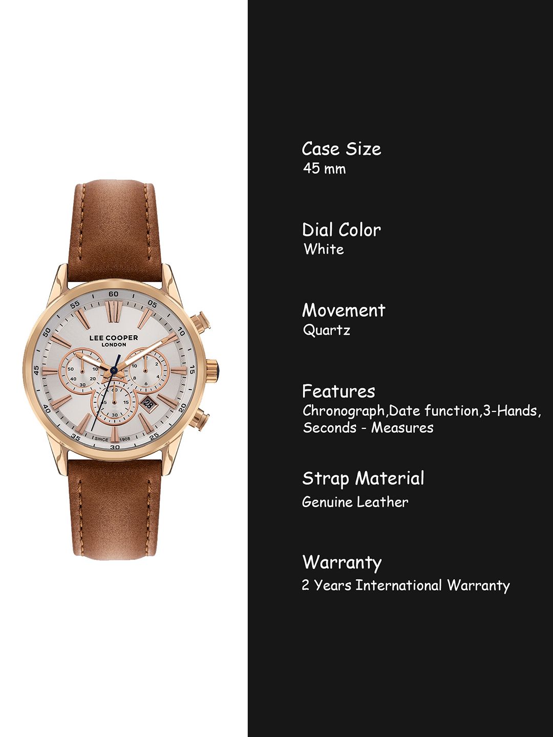 Buy Lee Cooper Men Textured Dial & Leather Straps Analogue Multi