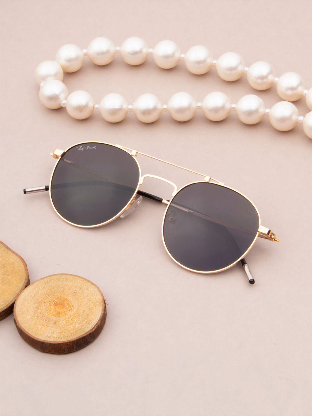Ted Smith Unisex Aviator Sunglasses with Polarised Lens 7002_C2