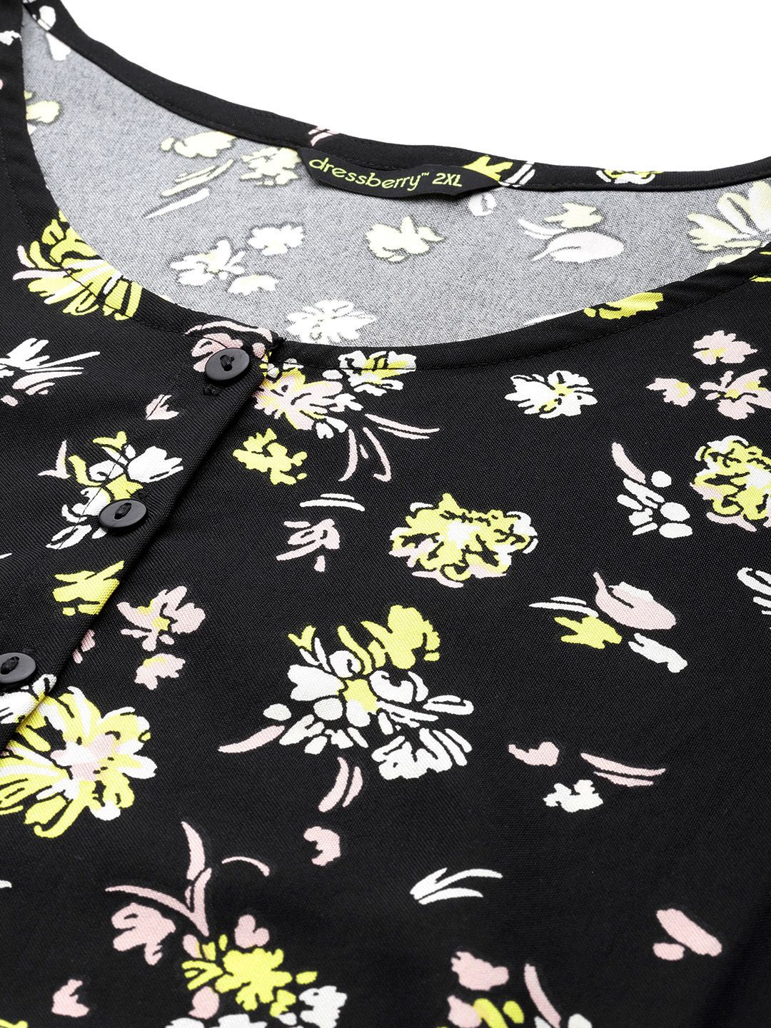 navy blue dress for baby girl Plus Size Floral A-Line Dress with Tiered Skirt main image 1