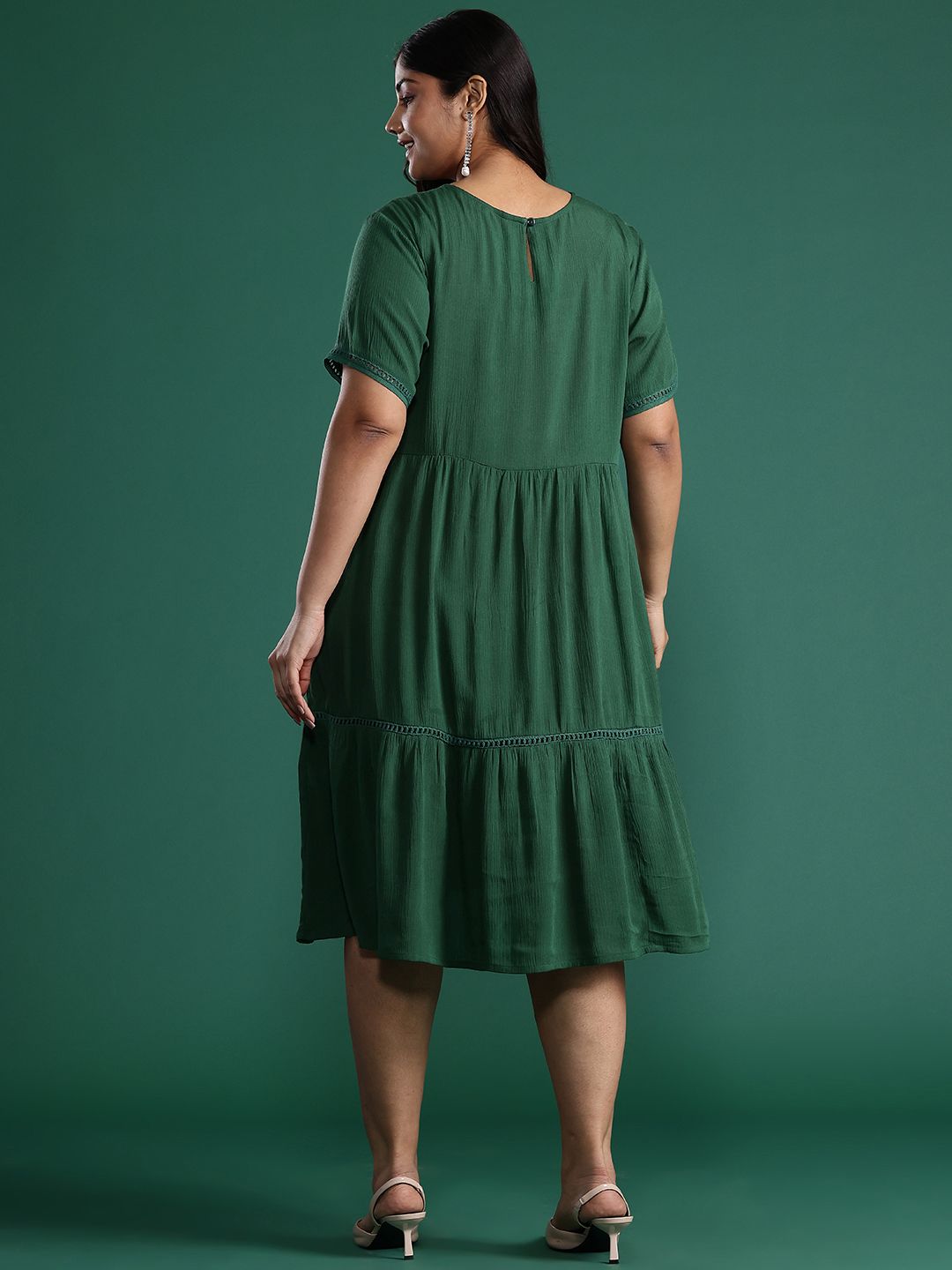 Buy DressBerry Curve Plus Size Embroidered Tiered A-Line Dress - Dresses  for Women 25981644 | Myntra