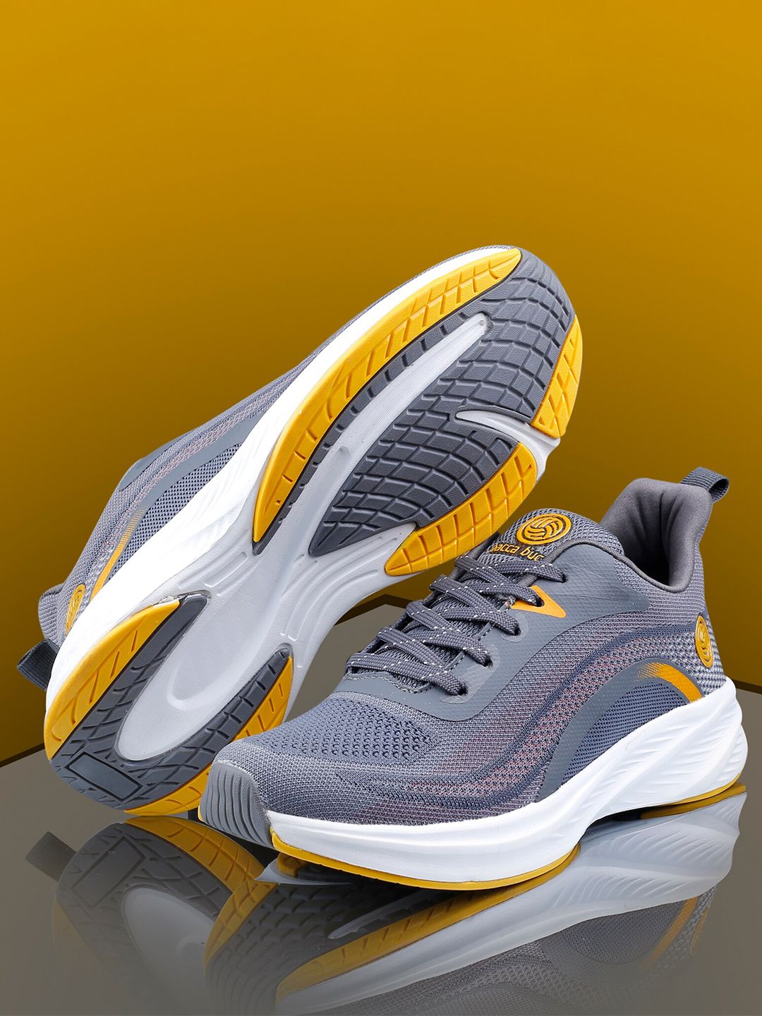 bacca bucci Men Grey Mesh Running Shoes