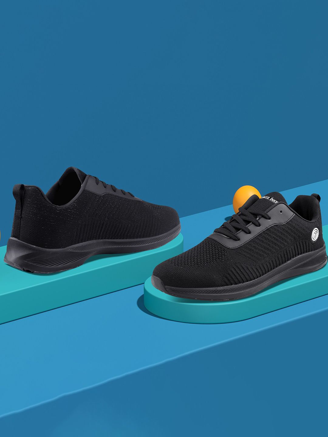 bacca bucci Black Project Plus Men Mesh Running Shoes