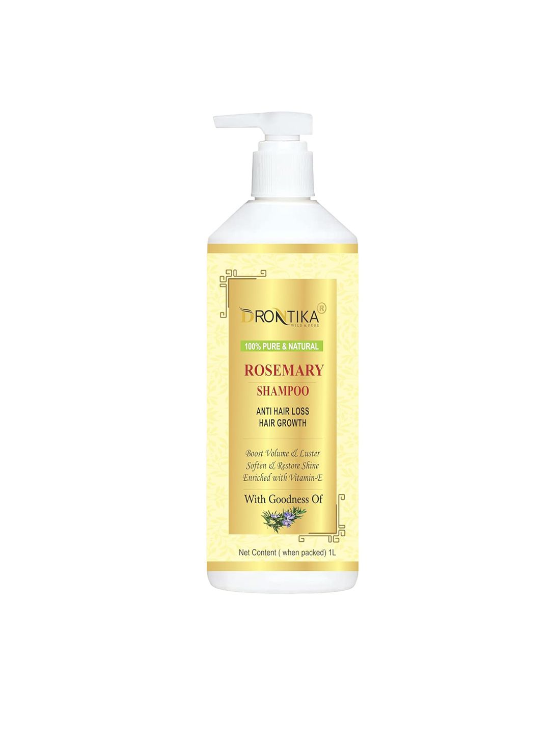 DRONTIKA Pure & Natural Rosemary Shampoo for Anti Hair Loss & Hair Growth - 1L