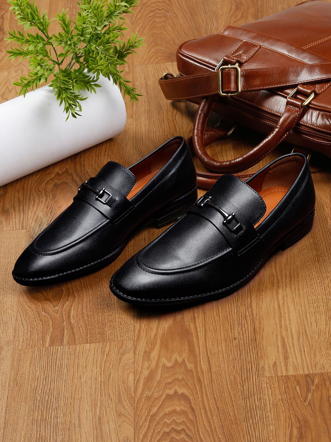 LOUIS STITCH Men Leather Formal Horsebit Loafers