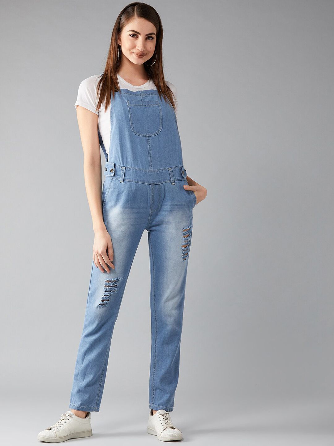 BAESD Women Cotton Dungaree With T-Shirt Price in India